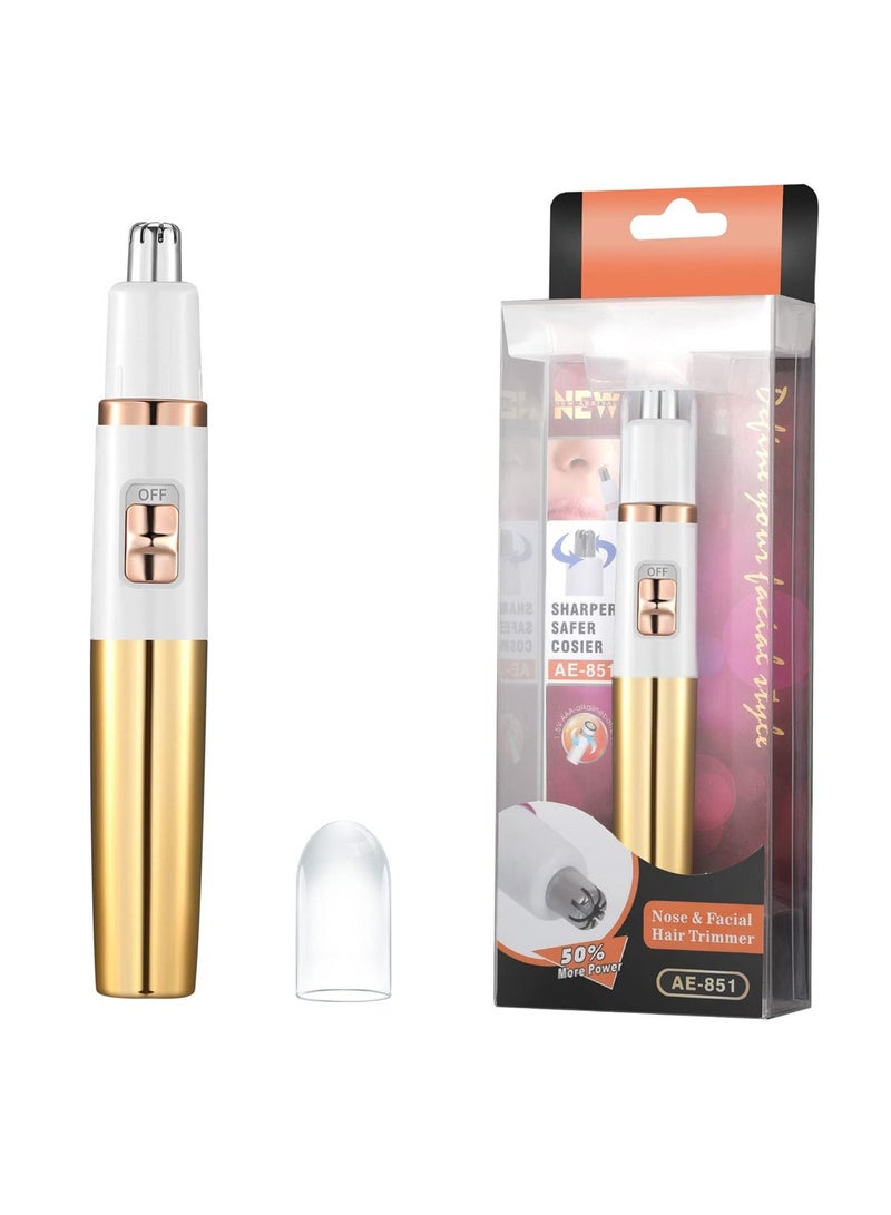 Excefore Nose Trimmer, Ladies Painless Ear and Nose Hair Trimmer for Men, Waterproof Nose Hair Clipper,  Eyebrow Facial Ear Hair Trimmer(Gold) - Image 1