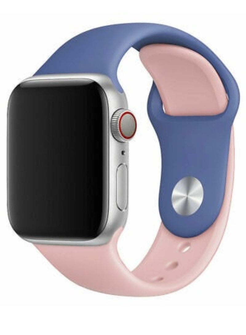 ELTRAZONE Dual Color Soft Silicone Watch Strap For Apple Watch Band 42mm/44mm/45mm For iWatch Series 7/6/SE/5/4/3/2/1/ - Image 1
