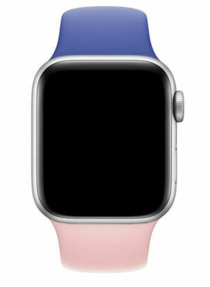 ELTRAZONE Dual Color Soft Silicone Watch Strap For Apple Watch Band 42mm/44mm/45mm For iWatch Series 7/6/SE/5/4/3/2/1/ - Image 2