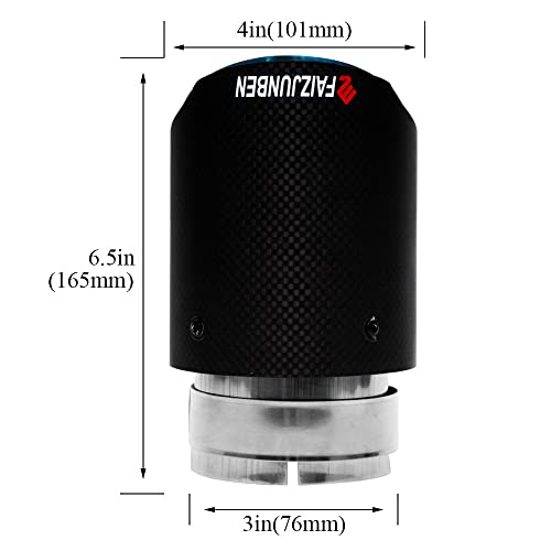 FAIZJUNBEN Carbon Fiber Exhaust Tips, 3 Inch Inlet, 4 Inch Outlet, Frosted Carbon Fiber Exhaust Tips, Stainless Steel Blue Carbon Fiber Car Exhaust Tips. - Image 2