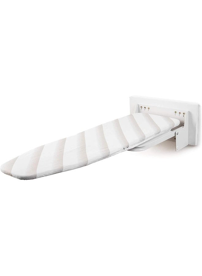 uyoyous uyoyous Wall Mounted Ironing Board 374x118 Fold 180 Swivel Iron Board Wall Mount Space Saving Folding Ironing Boards with Heat Resistant Cover for Home Laundry Room Dorm  - Image 4