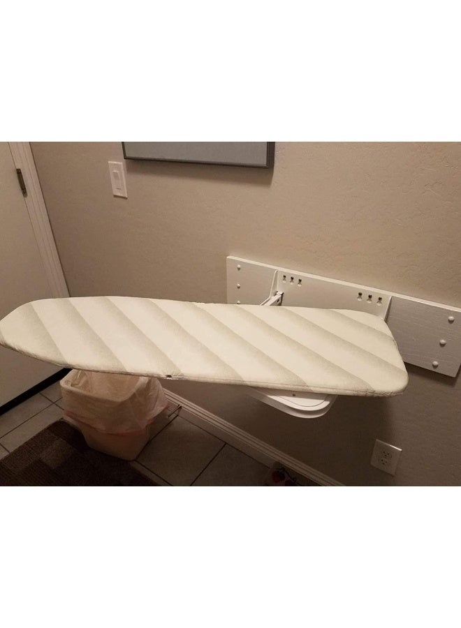 uyoyous uyoyous Wall Mounted Ironing Board 374x118 Fold 180 Swivel Iron Board Wall Mount Space Saving Folding Ironing Boards with Heat Resistant Cover for Home Laundry Room Dorm  - Image 3