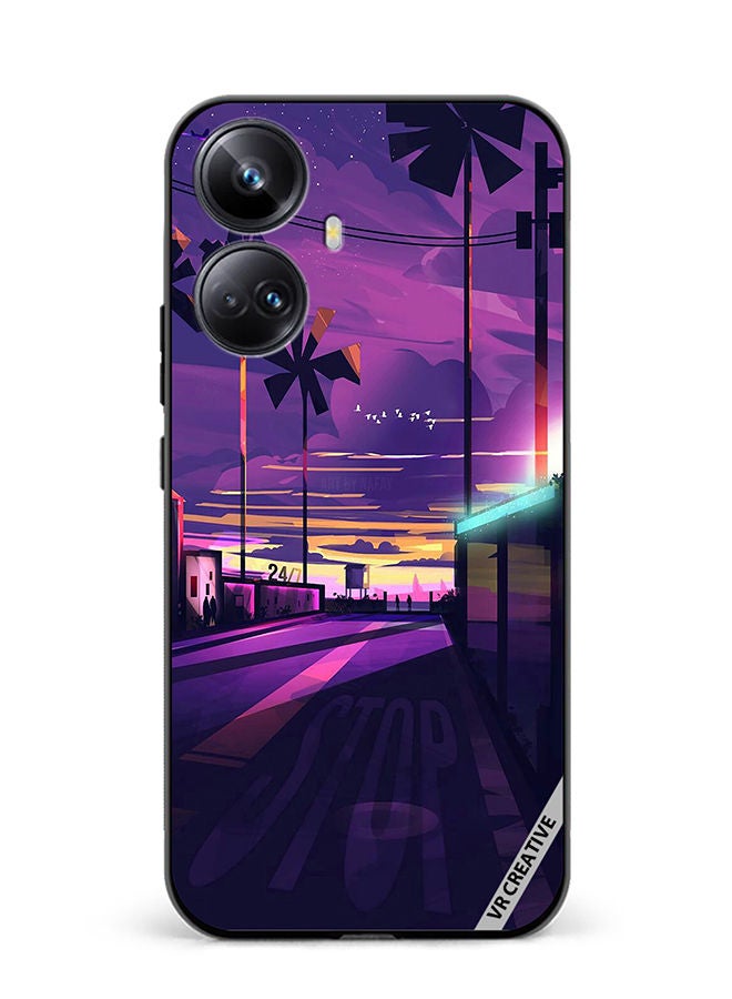 VR CREATIVE غطاء حماية لهاتف Realme 10 Pro Plus بتصميم طريق فارغ متعدد الألوان - Image 1