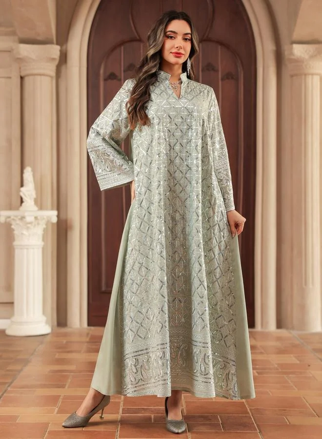 Take Two Green Sequin A-Line Jalabiya