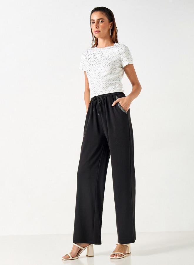 تواكستريمز بنطلون واسع السّاقين مزيّن برباط إغلاق من تو إكستريمز - Image 2