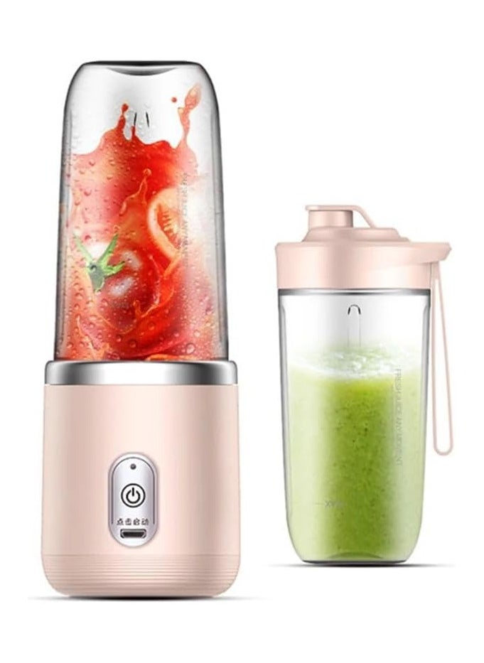 Portable Juicer Cup, Cordless Mini Fruit Juice mixer, Small Blender for Shakes and Smoothies for Home Office Gym Travel 400ml
