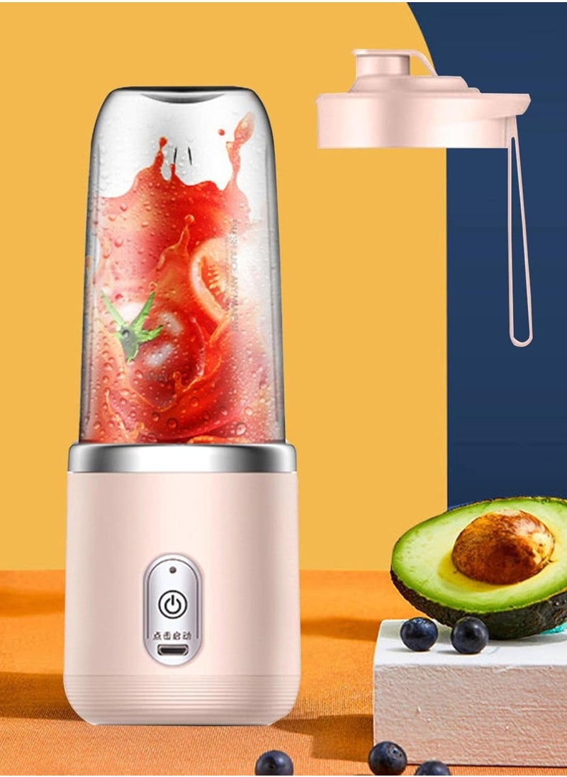 Portable Juicer Cup, Cordless Mini Fruit Juice mixer, Small Blender for Shakes and Smoothies for Home Office Gym Travel 400ml