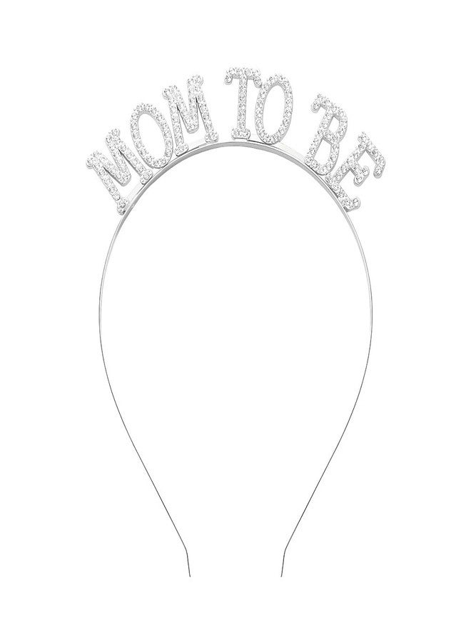 Sisadodo Baby Shower Decoration for Women Mom to Be Crown Headband Fashion New Mother Gifts for Expecting Mom Pregnancy Congratulations Gifts for Women Mother to Be Headbands for Gender Reveal Party Silver - Image 1
