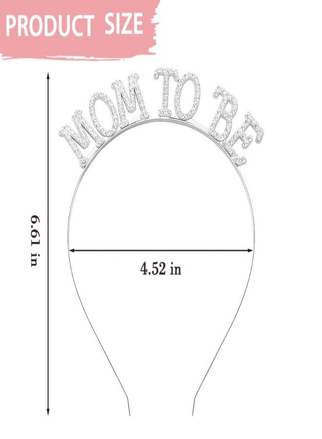 Sisadodo Baby Shower Decoration for Women Mom to Be Crown Headband Fashion New Mother Gifts for Expecting Mom Pregnancy Congratulations Gifts for Women Mother to Be Headbands for Gender Reveal Party Silver - Image 2