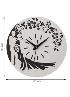Webelkart Webelkart Beautiful Round Love Couple Design Wood Wall Clock for Home Decor| Wall Clock for Bedroom| Wall Clock for Living Room/Wall Clock for Wedding  - Image 3