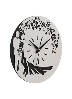 Webelkart Webelkart Beautiful Round Love Couple Design Wood Wall Clock for Home Decor| Wall Clock for Bedroom| Wall Clock for Living Room/Wall Clock for Wedding  - Image 4
