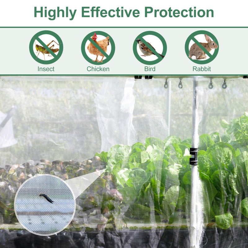 WiMas Garden Netting Pest Barrier 10 x 50FT Garden Mesh Netting Insect Netting Garden Neting for Raised Beds Garden Insect Barrier Plant Mesh Cover for Vegetable Flowers Fruits Plants Greenhouse - Image 3