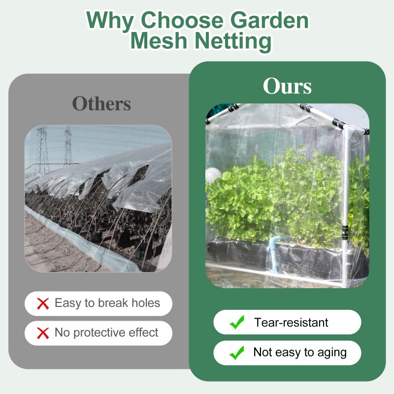 WiMas Garden Netting Pest Barrier 10 x 50FT Garden Mesh Netting Insect Netting Garden Neting for Raised Beds Garden Insect Barrier Plant Mesh Cover for Vegetable Flowers Fruits Plants Greenhouse - Image 5