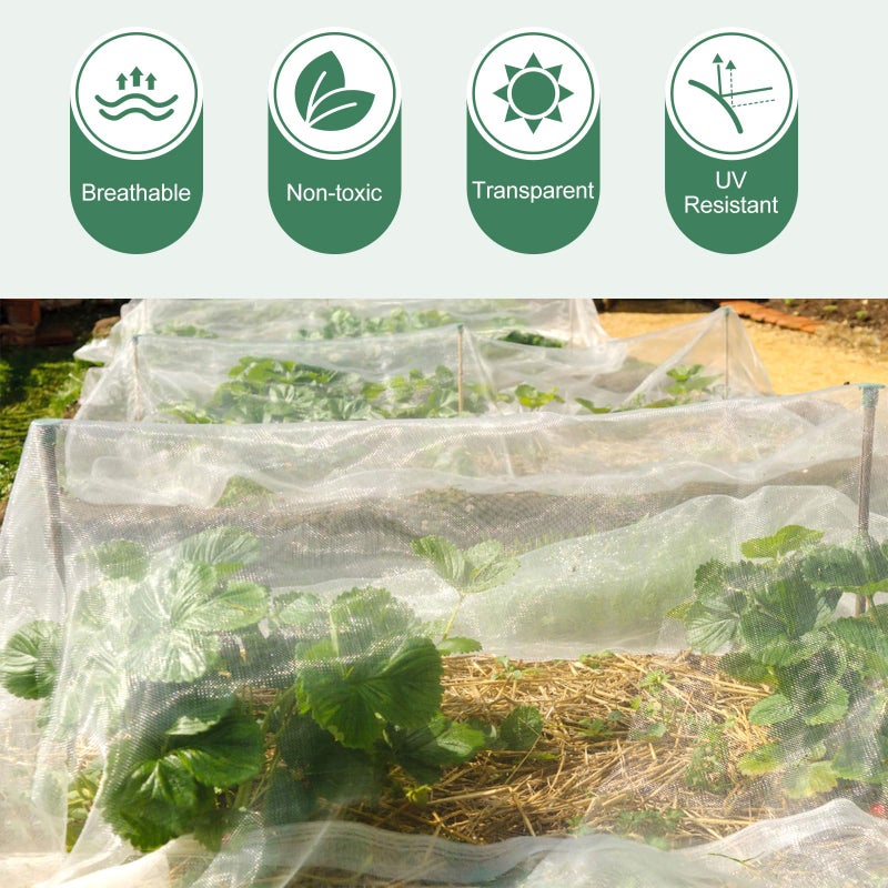 WiMas Garden Netting Pest Barrier 10 x 50FT Garden Mesh Netting Insect Netting Garden Neting for Raised Beds Garden Insect Barrier Plant Mesh Cover for Vegetable Flowers Fruits Plants Greenhouse - Image 4