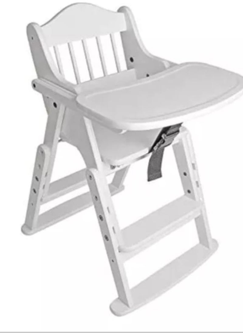 Star Kids - White adjustable wooden dining chair for children - Image 1