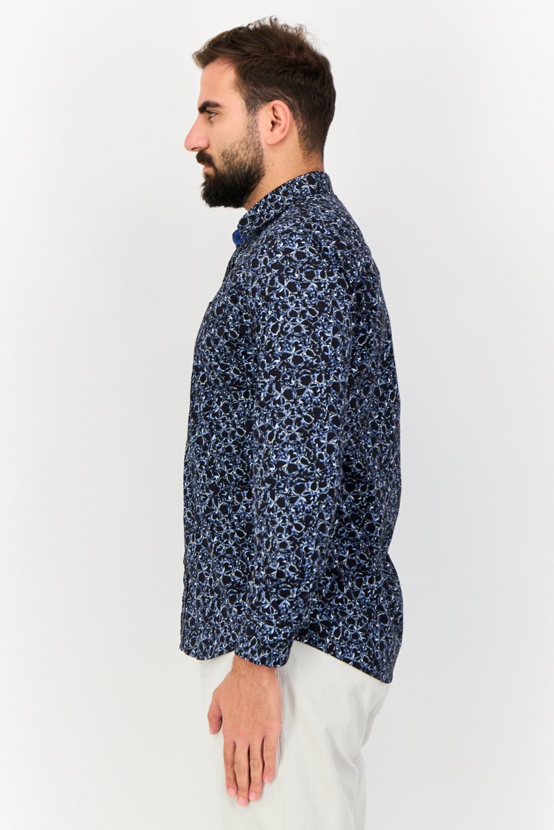 Kenneth Cole Men Slim Fit Floral Print Long Sleeves Casual Shirt, Multicolor  - Image 2