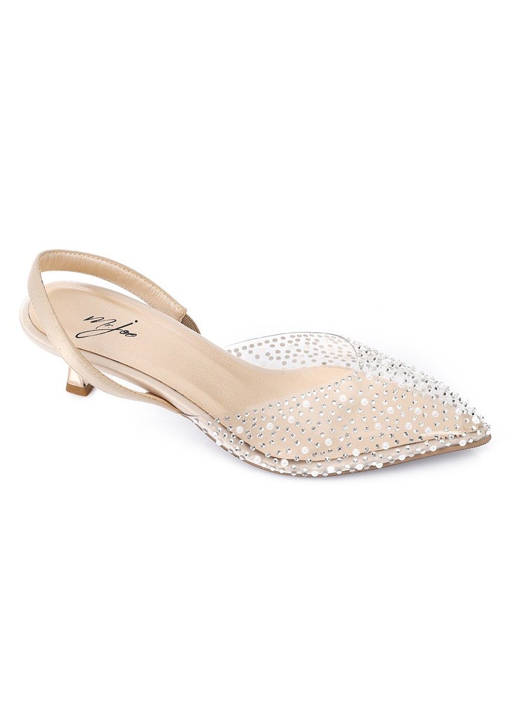 Mr.joe Mr Joe kitten Heel Shoes For Women Beige 3019  - Image 1