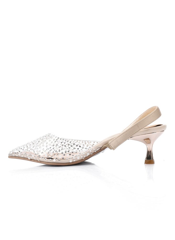 Mr.joe Mr Joe kitten Heel Shoes For Women Beige 3019  - Image 3