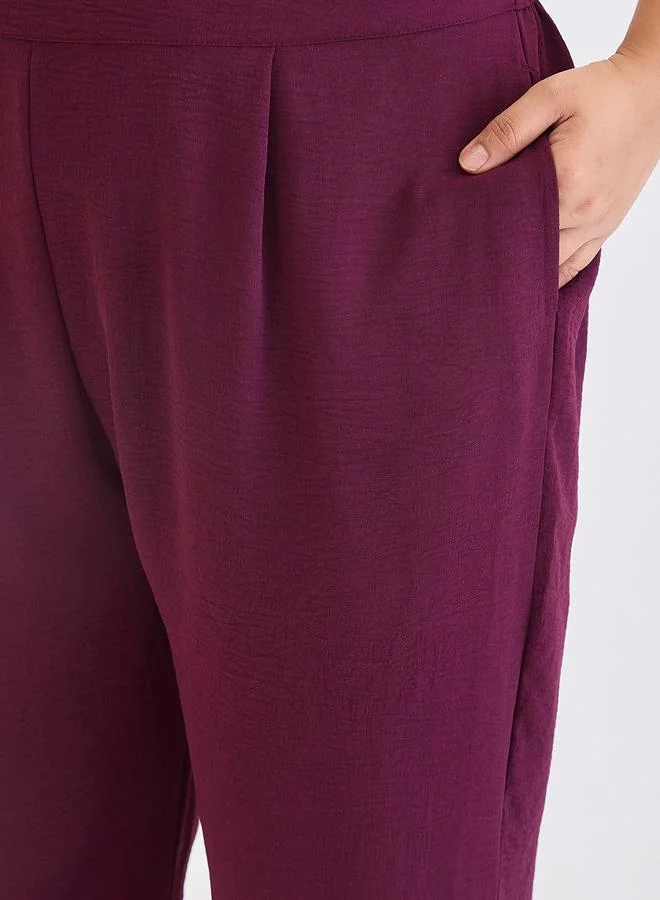 Femmella  Plus Size Asymmetric Top and Trousers Co-ords for Women | Best Price UAE
