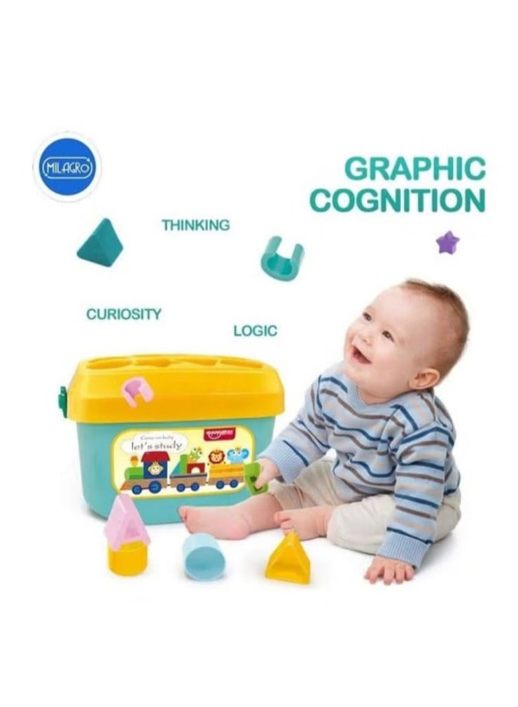 Educational building blocks toy for classifying shapes, consisting of 16 pieces, 20x11x18 cm - Image 3