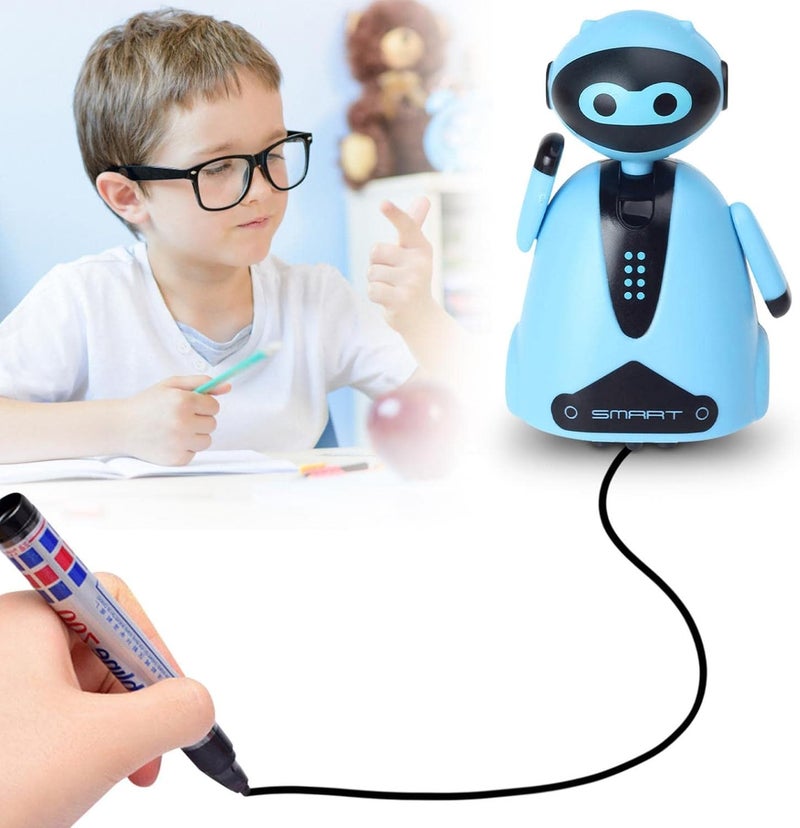 klarako Smart Pen Tracing RobotMini Magic Pen Inductive Robot Toy, Inductive Robot That Follows The Black Line You Draw,Great for Childrens (Blue) - Image 1