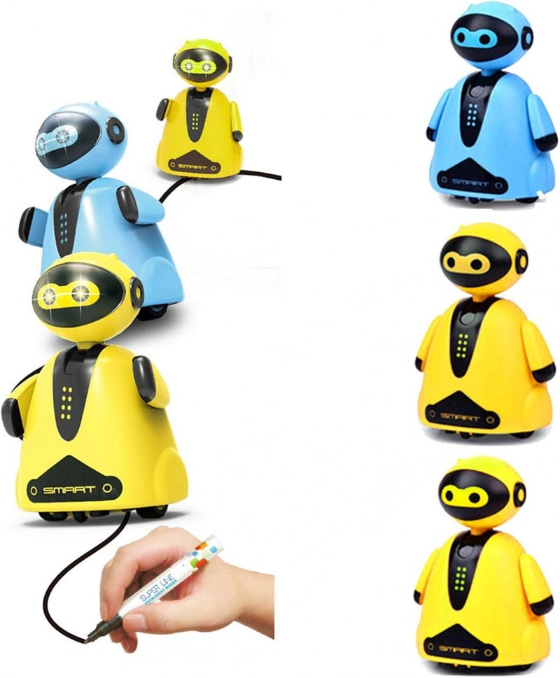 klarako Smart Pen Tracing RobotMini Magic Pen Inductive Robot Toy, Inductive Robot That Follows The Black Line You Draw,Great for Childrens (Blue) - Image 3