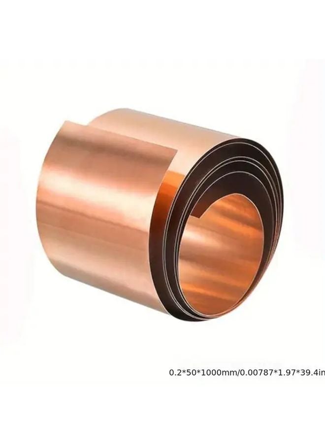 0.2 مم سماكة 50 مم عرض 1000 مم طول صفيحة نحاس نقي لفة لأعمال الحرف اليدوية واللحام - Image 1
