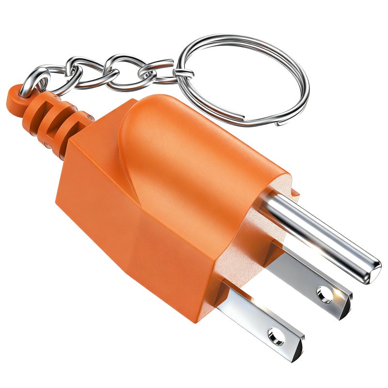 Uogw Generator Grounding Plug with Keychain - Portable Neutral Ground Bonding Adapter (NEMA 5-15P to 5-15R/TT-30R) for Inverter Generators, RV, Trailer, Camping - Easy Storage & Anti-Loss (1Pack ,Orange) - Image 1