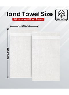 Infinitee Xclusives Infinitee Xclusives Premium Grey Hand Towels Pack of 6, 16 x 28 Inches 40cm x 70cm Bathroom Hand Towel Set, Hotel & Spa Quality Hand Towels for Bathroom, Highly Absorbent and Super Soft Bathroom Towels  - Image 2