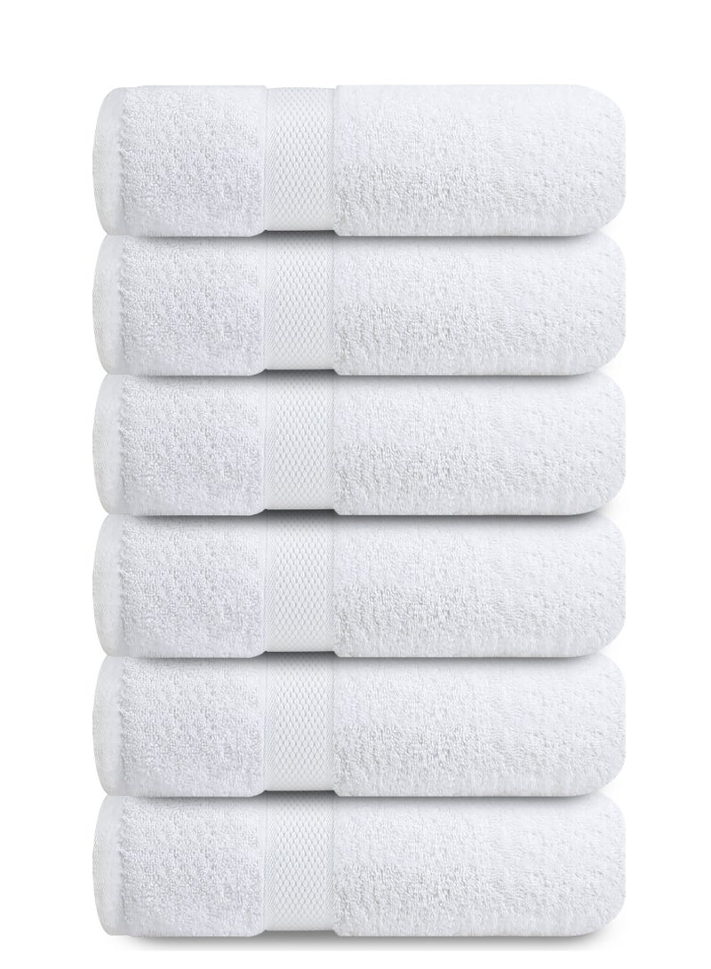 إنفينيتي اكسكلوسيفز مجموعة مناشف يد إنفينيتي إكسكلوسيف بريليانت وايت، عبوة من 6 قطع، مقاس 16 × 28 بوصة، 40 سم × 70 سم، مناشف يد عالية الجودة للفنادق والمنتجعات الصحية، مناشف حمام فائقة الامتصاص وناعمة للغاية - Image 1