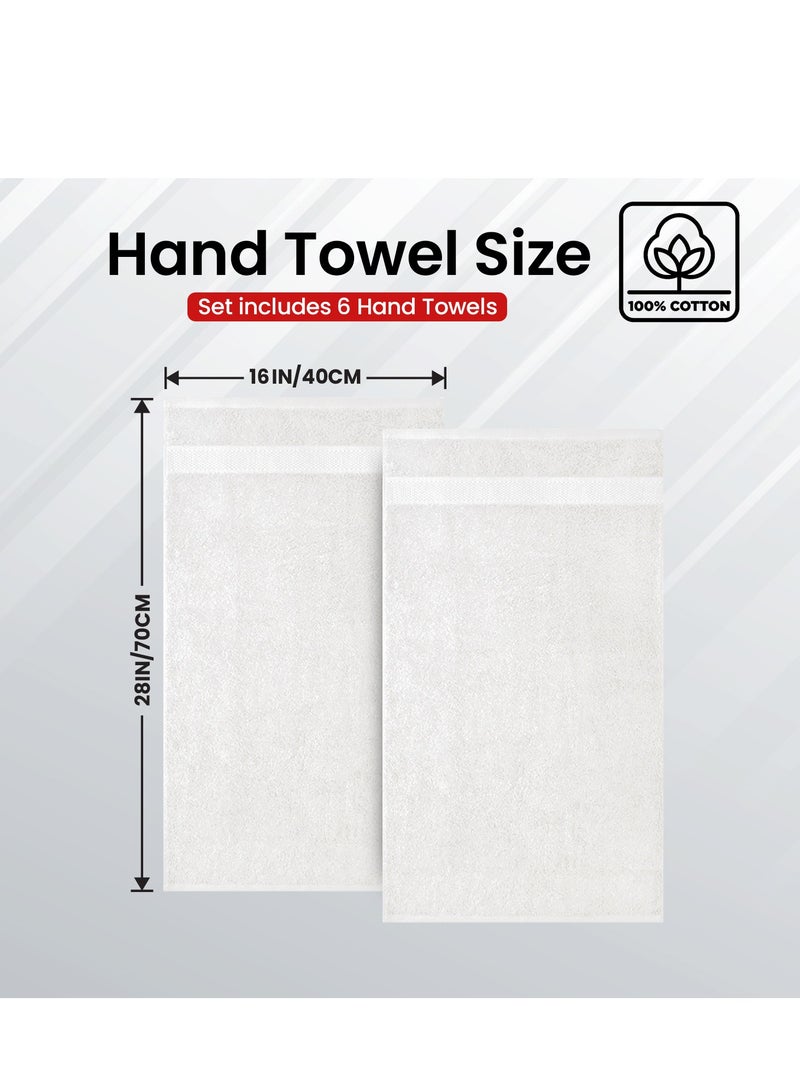إنفينيتي اكسكلوسيفز مجموعة مناشف يد إنفينيتي إكسكلوسيف بريليانت وايت، عبوة من 6 قطع، مقاس 16 × 28 بوصة، 40 سم × 70 سم، مناشف يد عالية الجودة للفنادق والمنتجعات الصحية، مناشف حمام فائقة الامتصاص وناعمة للغاية - Image 2