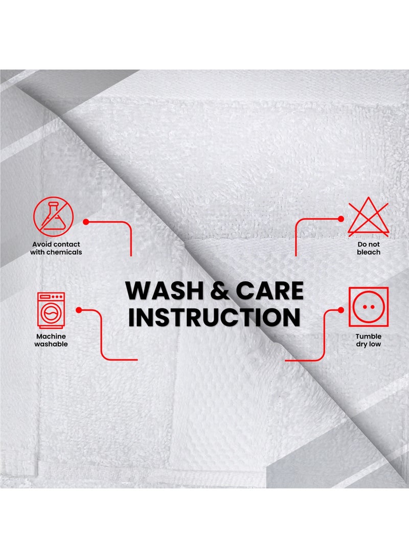 إنفينيتي اكسكلوسيفز مجموعة مناشف يد إنفينيتي إكسكلوسيف بريليانت وايت، عبوة من 6 قطع، مقاس 16 × 28 بوصة، 40 سم × 70 سم، مناشف يد عالية الجودة للفنادق والمنتجعات الصحية، مناشف حمام فائقة الامتصاص وناعمة للغاية - Image 3