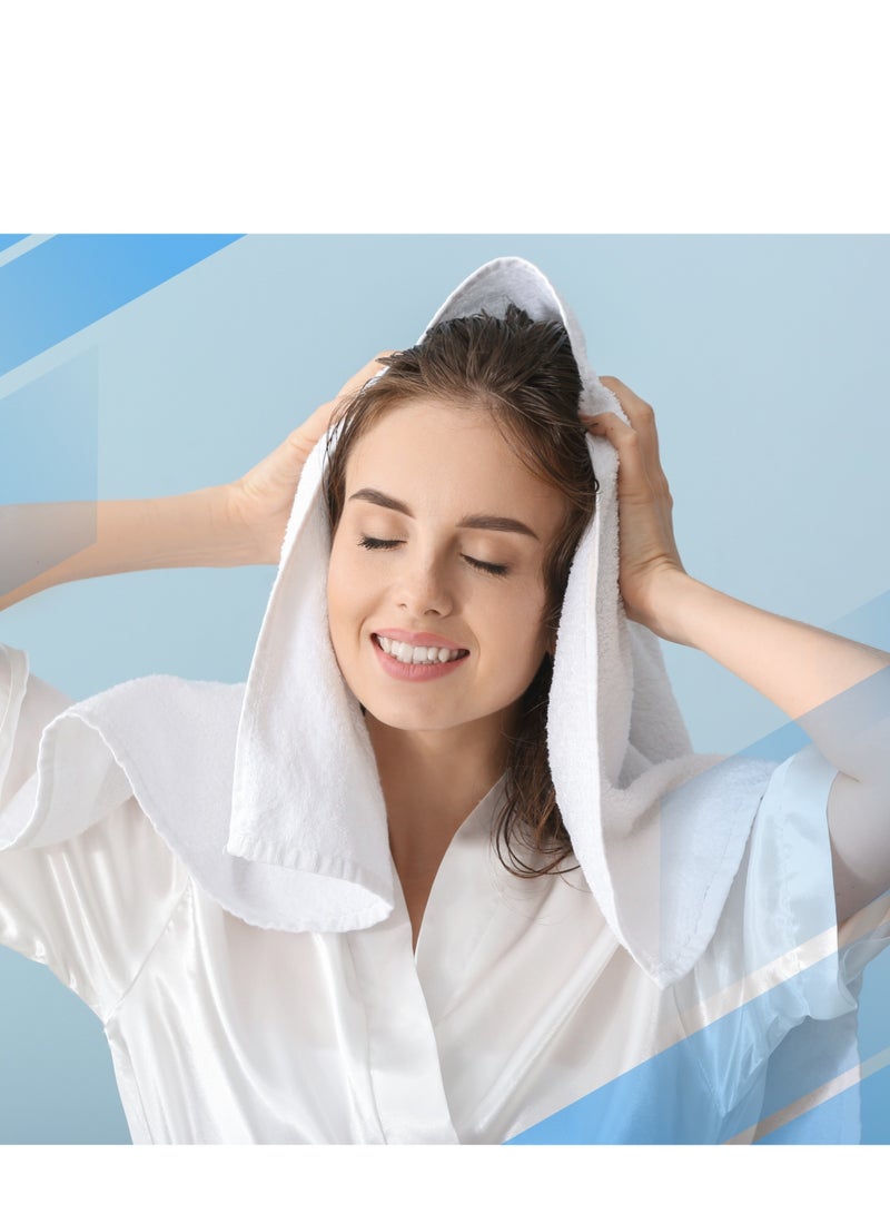 إنفينيتي اكسكلوسيفز مجموعة مناشف يد إنفينيتي إكسكلوسيف بريليانت وايت، عبوة من 6 قطع، مقاس 16 × 28 بوصة، 40 سم × 70 سم، مناشف يد عالية الجودة للفنادق والمنتجعات الصحية، مناشف حمام فائقة الامتصاص وناعمة للغاية - Image 4