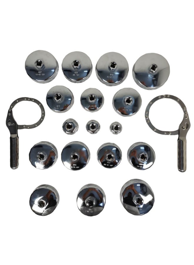 ديفاونز مجموعة أدوات إزالة غطاء ومقبس فلتر الزيت من الكروم الفاناديوم العالمي، مكونة من 19 قطعة مع كماشة/مفاتيح مخلبية في حقيبة تخزين شديدة التحمل لصيانة وإصلاح السيارات - Image 3