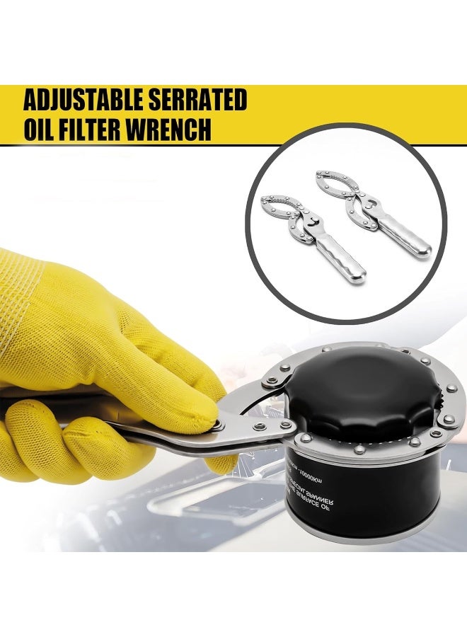 ديفاونز مجموعة أدوات إزالة غطاء ومقبس فلتر الزيت من الكروم الفاناديوم العالمي، مكونة من 19 قطعة مع كماشة/مفاتيح مخلبية في حقيبة تخزين شديدة التحمل لصيانة وإصلاح السيارات - Image 5