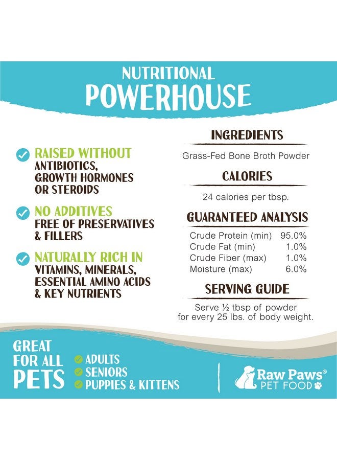 Raw Paws Beef Bone Broth for Dogs & Cats, 6-oz - Made in USA - Dog Food Topper - Bone Broth Protein Powder for Dogs - Powdered Bone Broth for Dogs - Bone Broth for Cats - Dog Gravy Topper for Dry Food - Image 3
