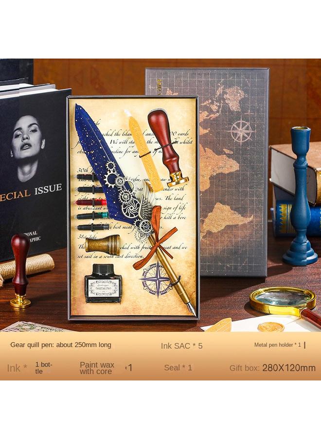 Bluejw Retro European-style Password Notebook Gift Box Hand Account Suit With Lock Hand Account Book For Boys And Girls Cute Cartoon Girls - Image 1