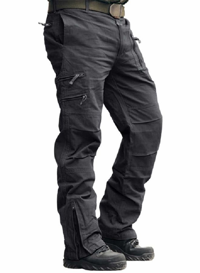 CRYSULLY Men's Cotton Multi-Pockets Work Pants Tactical Outdoor Military Army Cargo Pants (No Belt), Grey, 54 AE - Image 1
