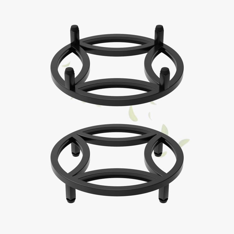 Zhongma 2 Pack 11.8" Fully Assembled Sturdy Potted Plant Stand Flower Pot Holder Heavy Duty Construction, Low Plant Stand for Home Indoor and Outdoor, Sturdy plant riser and saucer without Installation Required - Image 1