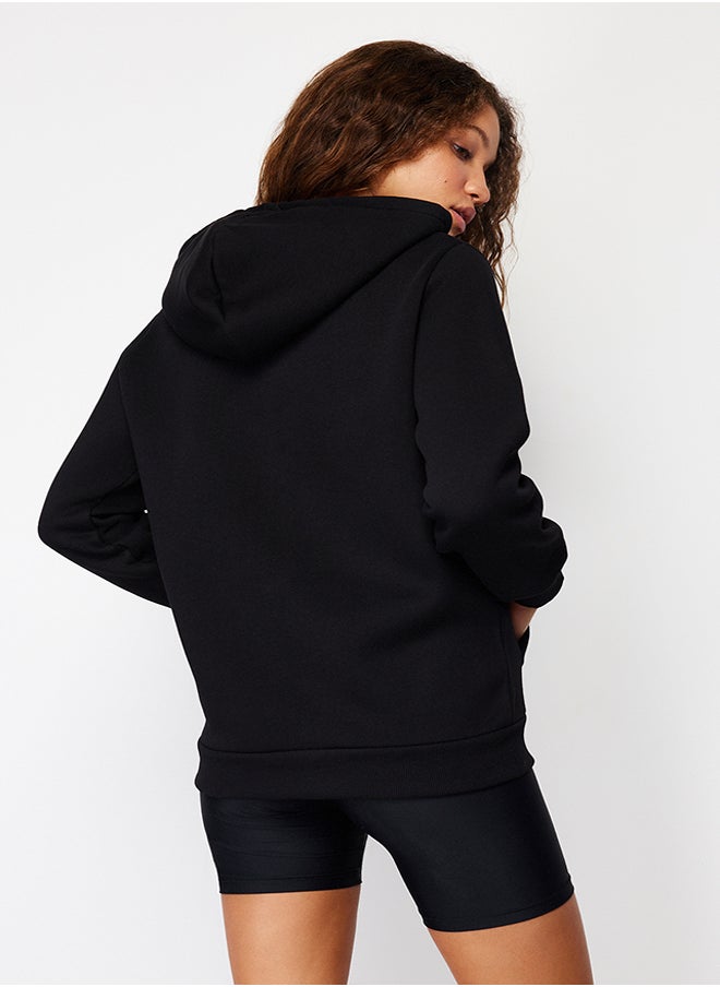 Black Hooded Oversize/Wide Fit Zippered Hooded Thick Fleece Sweatshirt TWOAW21SW0840 - pzsku/Z77963429E68A428971F7Z/45/_/1730941499/080f1d19-0230-4b8d-80ea-24ad267f9588