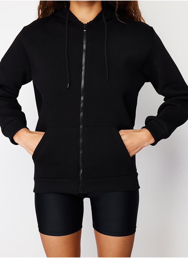 Black Hooded Oversize/Wide Fit Zippered Hooded Thick Fleece Sweatshirt TWOAW21SW0840 - pzsku/Z77963429E68A428971F7Z/45/_/1730941500/36d23475-9c15-4049-bea3-524ac9d6ba1a