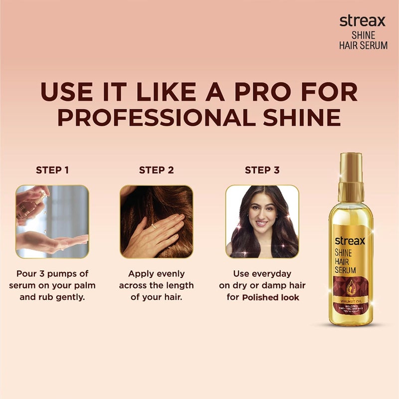 Streax Vitalized with Walnut Oil Hair Serum (100ml) - Image 5