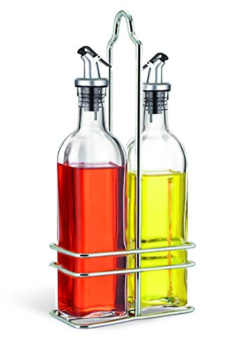 CUISINOX Oil and Vinegar Bottle Cruet Set with Wire Caddy - Image 1