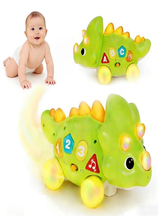 Seozio Dinosaur Baby Musical Toys for Toddlers, Dinosaur Tummy Time Toy with Musical for Baby 6-12 Month, Early Learning Educational Crawling Toys Gifts for Toddlers Ages 1-3. - Image 1