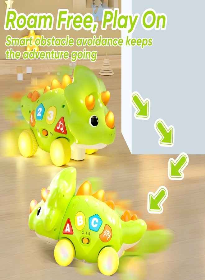 Seozio Dinosaur Baby Musical Toys for Toddlers, Dinosaur Tummy Time Toy with Musical for Baby 6-12 Month, Early Learning Educational Crawling Toys Gifts for Toddlers Ages 1-3. - Image 5