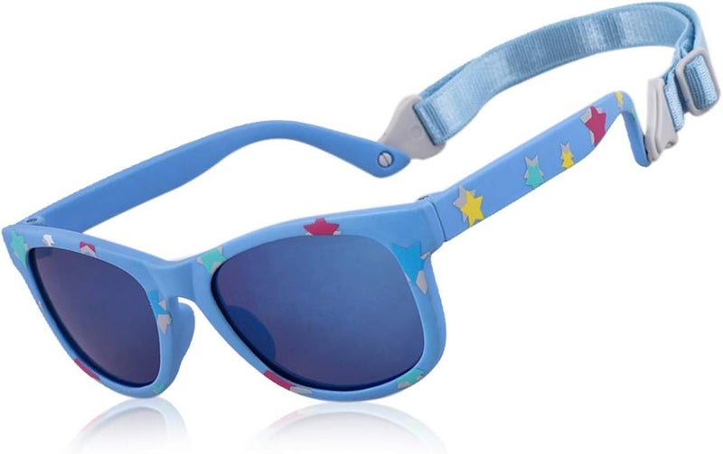 MAXJULI Baby Infant Sunglasses Safe, Soft, With Adjustable Strap 0-24 Months BPA Free 7002 - Image 1