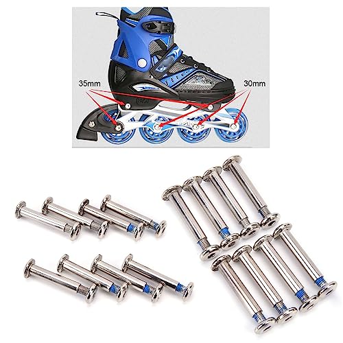 SquEqu 10 Pack Inline Skates Wheel Mounting Screws and Bolts Set Roller Skating Brake Mount Screw Bolt Kit for Roller Blade Wheels Replacement Adjustable Inline Skate Roller Hockey Wheels Repair - Image 3