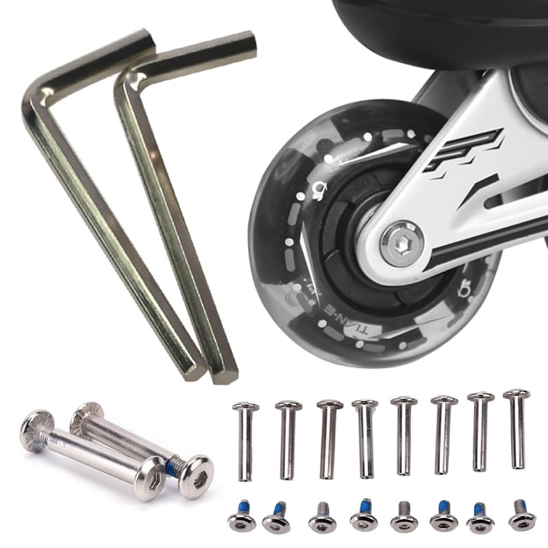 SquEqu 10 Pack Inline Skates Wheel Mounting Screws and Bolts Set Roller Skating Brake Mount Screw Bolt Kit for Roller Blade Wheels Replacement Adjustable Inline Skate Roller Hockey Wheels Repair - Image 4