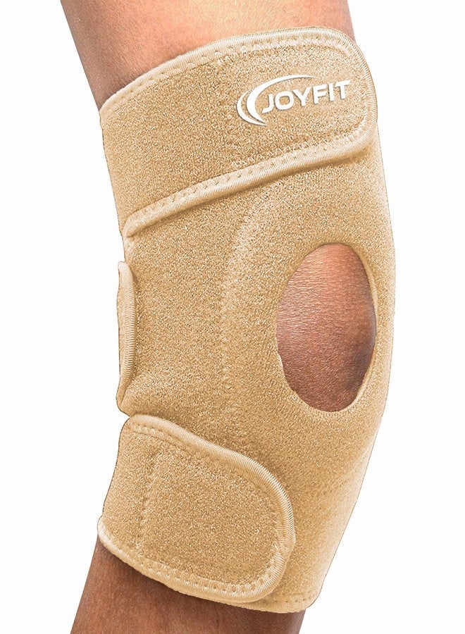 JoyFit Knee Cap for Men & Women | Pain Relief & Arthritis Support | Adjustable Neoprene Knee Brace with Anti-Slip Design for Gym, Sports, Running & Injury Recovery, Beige (1 Pc) - Image 1