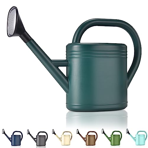 NERUB Watering Can 1 Gallon for Indoor Plants, Garden Watering Cans Outdoor Plant House Flower, Gallon Watering Can Large Long Spout with Sprinkler Head (Green) - Image 1